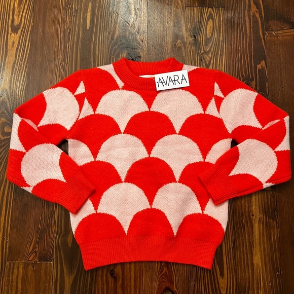 &MERCI Avara Women’s Red and Pink Print Sweater Soft NEW WITH TAGS - Picture 2 of 6